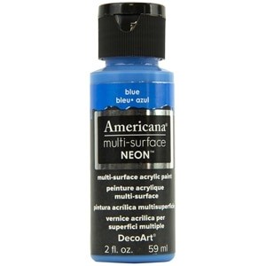 DecoArt, Americana Multi surface Acrylics Neon 2oz Bleu DA559